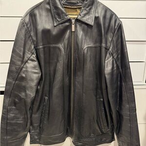 Wilsons Leather Black Leather Lightweight Jacket